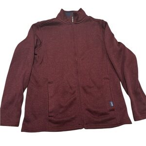 Chaps Burgundy Full-Zip Sweater